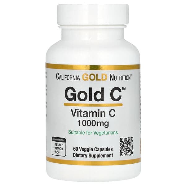 California Gold Nutrition, Gold C, USP 등급 비타민C, 1,000mg, 베지 캡슐 60정