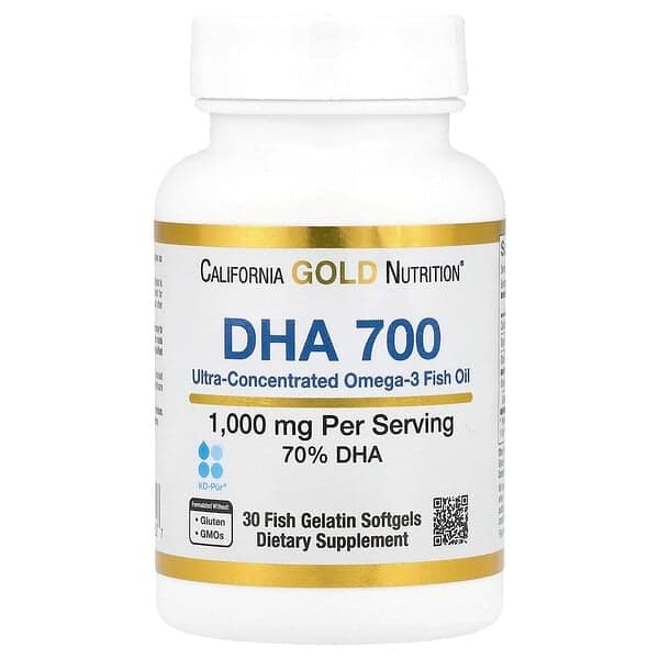 California Gold Nutrition, DHA 700 피쉬 오일, 제약 등급, 1,000mg, 피쉬 젤라틴 소프트젤 30정