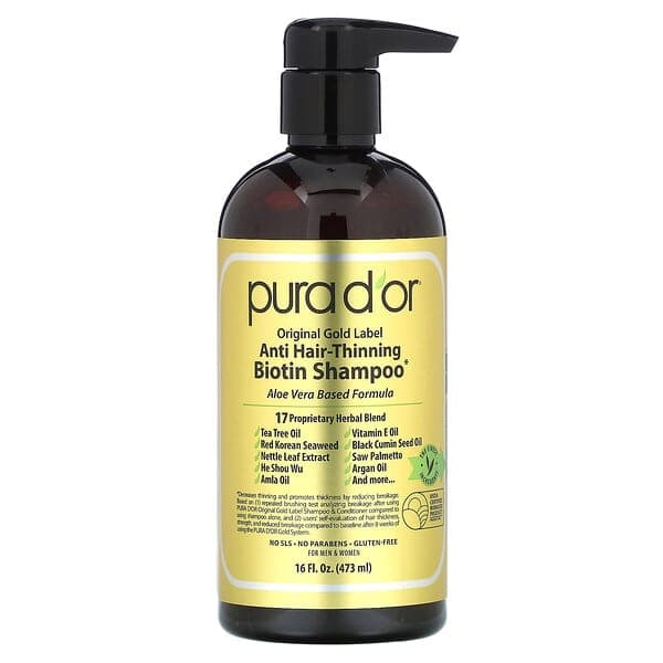 Pura D'or, 가는 모발 방지 샴푸, 473ml(16fl oz)