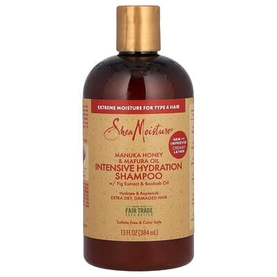 SheaMoisture, 마누카 꿀 & 마푸라 오일, 인텐시브 하이드레이션 샴푸, 엑스트라 드라이, 손상 모발, 384ml(13fl oz)